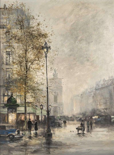 Jean-Bernard Trotzier view of the Opera Garnier oil on canvas 20th century