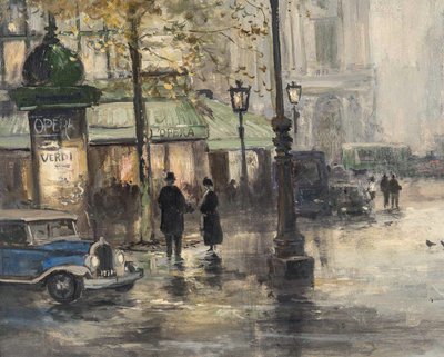 Jean-Bernard Trotzier view of the Opera Garnier oil on canvas 20th century