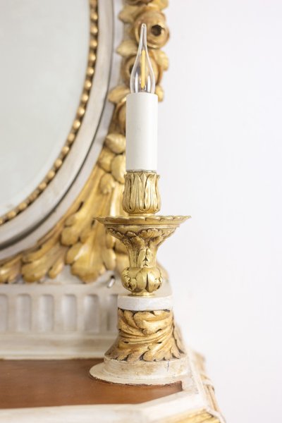 Louis XVI style gilded and lacquered wood console table. Circa 1900. LS48851756Q