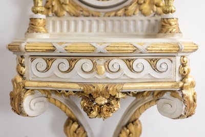 Louis XVI style gilded and lacquered wood console table. Circa 1900. LS48851756Q