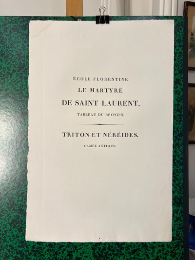 Le martyre de Saint Laurent, Bronzin, Triton et Néréides, Gravure à l’eau forte 