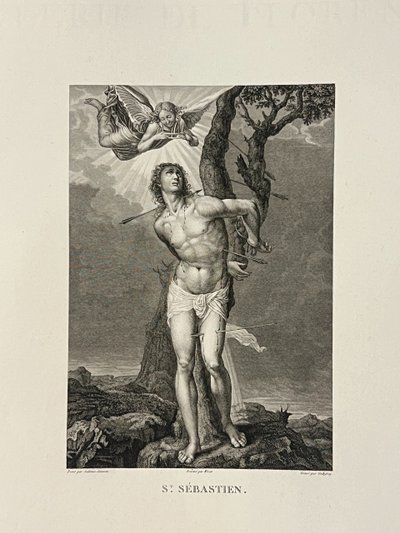 Saint Sebastien, Sodoma, Two athletes, Etching