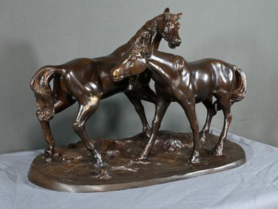 Bronze "Arabian Horses", after P-J. Mène - Early 20th century