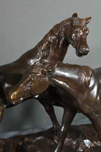 Bronze "Arabian Horses", after P-J. Mène - Early 20th century