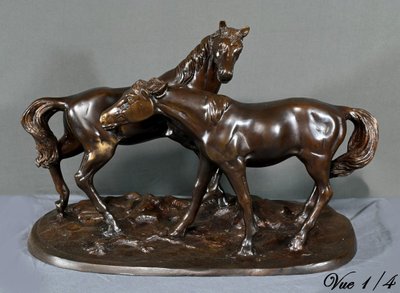 Bronze "Arabian Horses", after P-J. Mène - Early 20th century