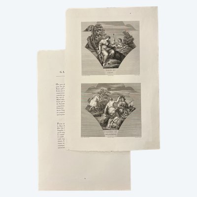 Thalie and Clio, Calliope and Melpomene, Pietro da Cortona, Etching