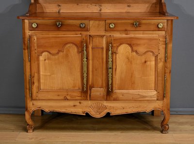 Buffet Vaisselier in Blond Cherry, Louis XV style - Mid-19th century