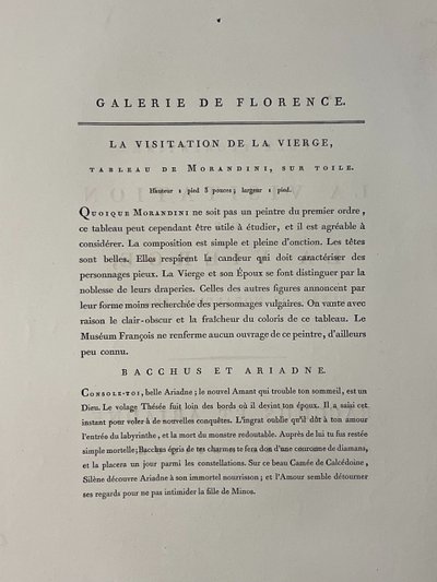 La visitation de la Vierge, Morandini, Bacchus et Ariane Canée, Etching