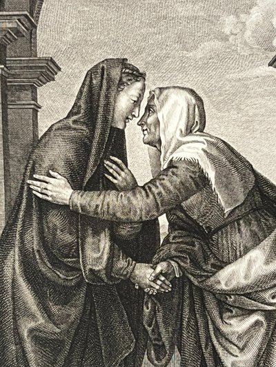 The Visitation, Mariotto Albertinelli, Children Wrestling, Etching