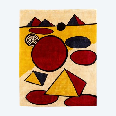 Handgewebter Wandteppich, inspiriert von Alexander Calder. Juni 2023. LS60185009B