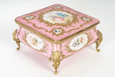 A Pink Enamel Jewelry Box, Circa 1880