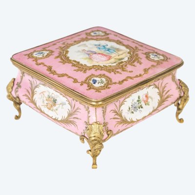 A Pink Enamel Jewelry Box, Circa 1880