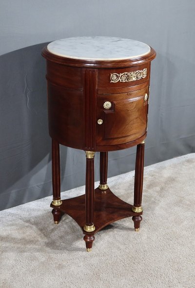 Small Mahogany Drum Table, Louis XVI style - Late 19th century