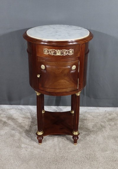 Small Mahogany Drum Table, Louis XVI style - Late 19th century