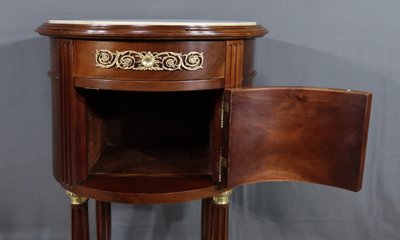 Small Mahogany Drum Table, Louis XVI style - Late 19th century