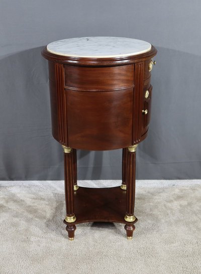 Small Mahogany Drum Table, Louis XVI style - Late 19th century