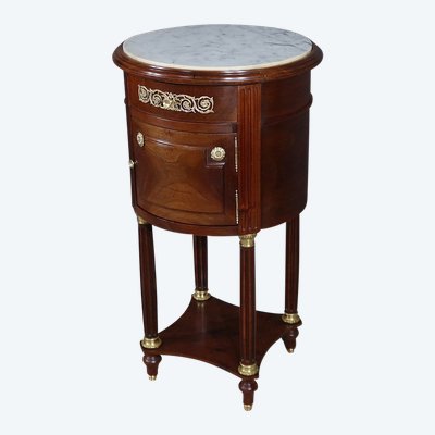 Small Mahogany Drum Table, Louis XVI style - Late 19th century