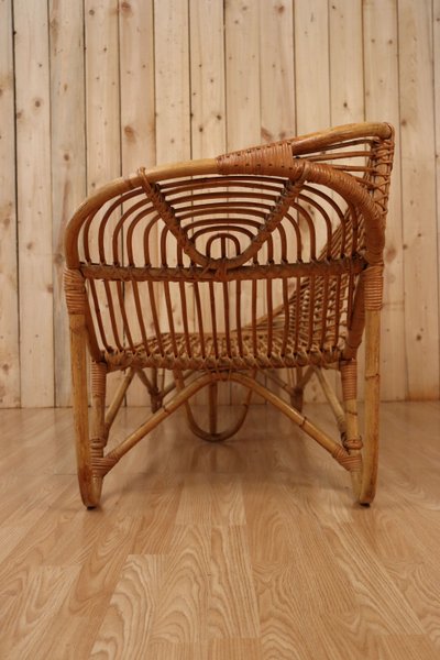 60's Rattan Méridienne