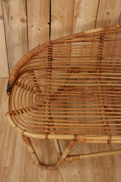 60's Rattan Méridienne