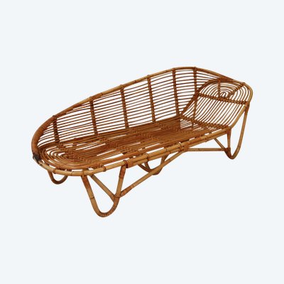 60's Rattan Méridienne