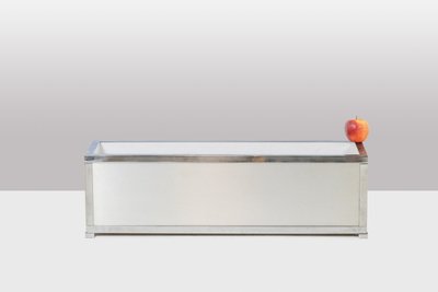 Maison Jansen. Planter in brushed aluminum and metal. Circa 1970. LS6167609U