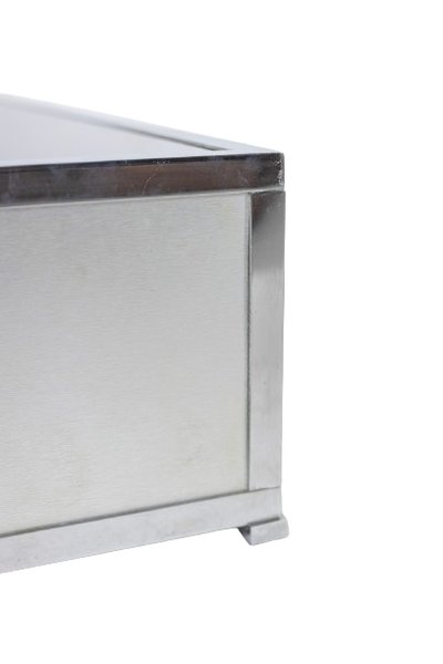 Maison Jansen. Planter in brushed aluminum and metal. Circa 1970. LS6167609U