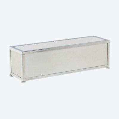 Maison Jansen. Planter in brushed aluminum and metal. Circa 1970. LS6167609U