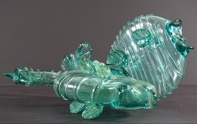 Venice, Murano Island, 1950s, Pair Of Blown Glass Soliflores Depicting Fish.