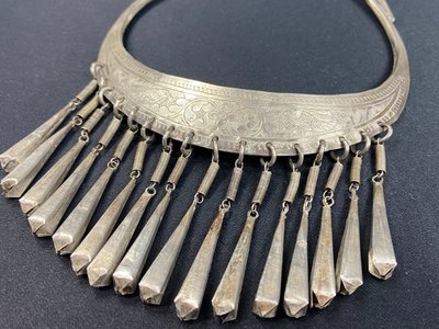 Torque wedding necklace chased silver metal with carp design China Miao