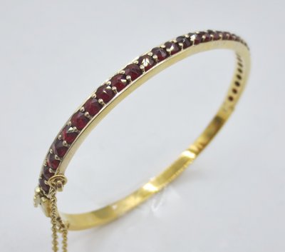 Bangle, vermeil and garnet bracelet.   