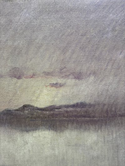 Suzanne Adam-laurens Dite Nanny (1861-1915) Marine, Coucher De Soleil, Effets De Rose Et Mauve