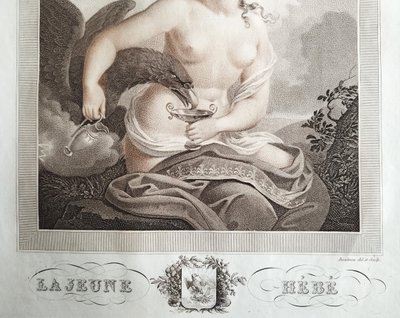 Hébé Déesse De La Jeunesse  Gravure Mythologique époque Empire Par Bosselman 19ème