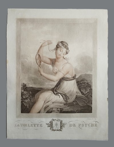 Psyche Mythological Engraving Empire Period By Bosselman 19th C  Etching Old Print