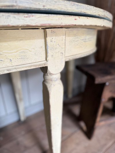 18th century Directoire half-moon console table with patina and painting