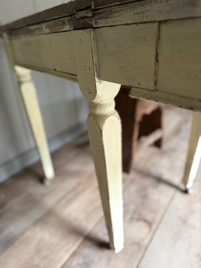 18th century Directoire half-moon console table with patina and painting