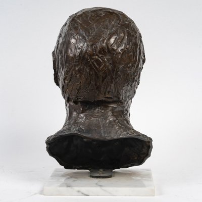 Sculpture d'une tête En Bronze  d'Un Homme Fonderie Landowsky