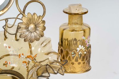 A late 19th century enamelled glass and gilt bronze dressing table