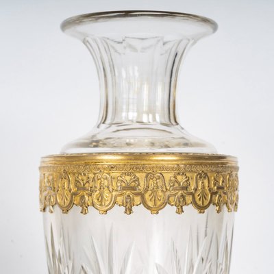 Une Paire De Vases En Cristal Et Bronze Doré Fin XIXème Siècle