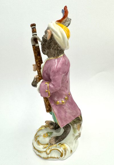 Meissen Porcelain Figure - Monkey as Fagottist Of The Monkey Orchestra