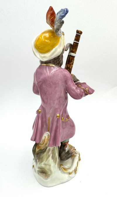 Meissen Porcelain Figure - Monkey as Fagottist Of The Monkey Orchestra