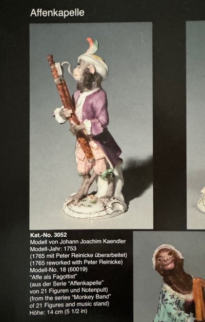 Meissen Porcelain Figure - Monkey as Fagottist Of The Monkey Orchestra