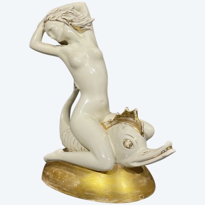 Nereid with Dolphin Castelli ceramics 1930s