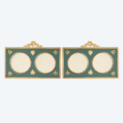 A Pair of Late 19th Century Gilt Bronze Photo Frames