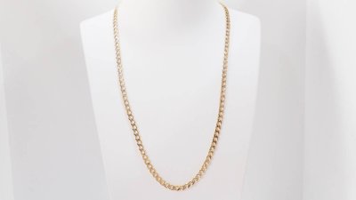 Fancy mesh necklace in yellow gold