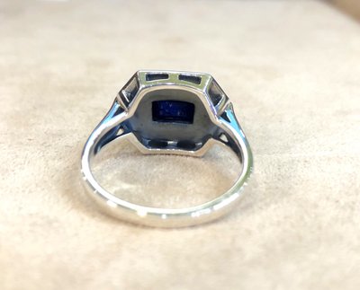 Lapis lazuli and marcasite ring