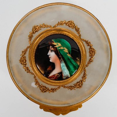 A late 19th century alabaster and gilt bronze jewelry box