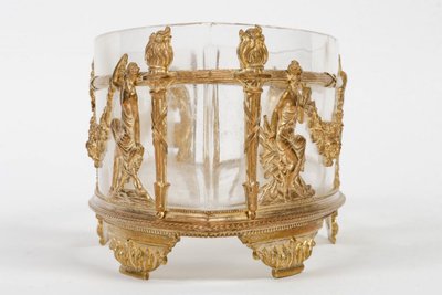 A late 19th century crystal and gilt bronze cup