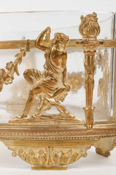 A late 19th century crystal and gilt bronze cup