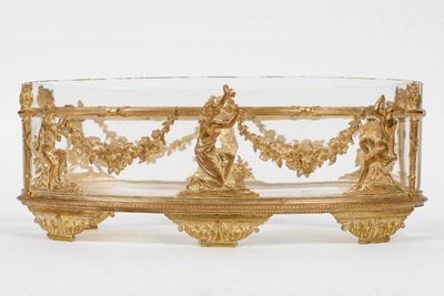 A late 19th century crystal and gilt bronze cup