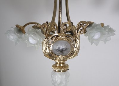 A Delafontaine gilt bronze chandelier, Napoleon III period